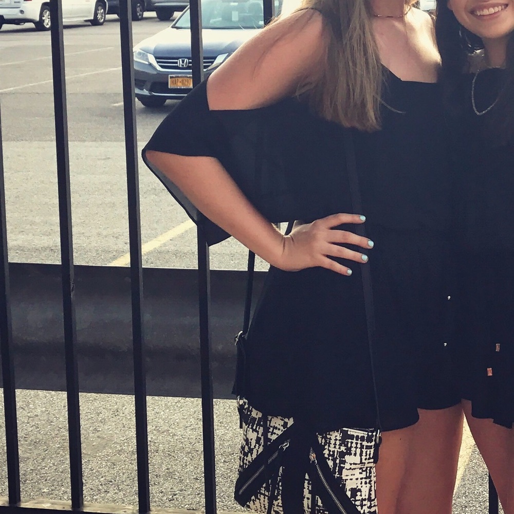 Black cold shoulder romper!!!